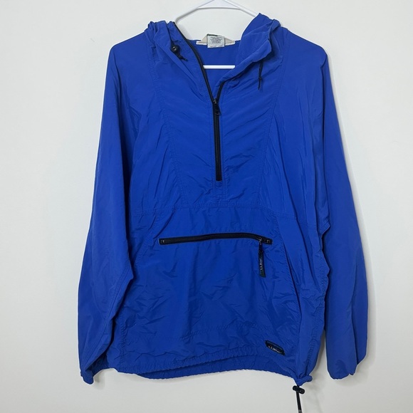L.L. Bean Quarter Zip Windbreaker Jacket Pullover Size Medium Men’s Blue - Picture 1 of 9